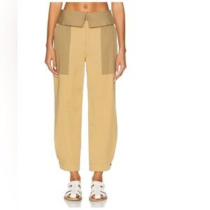 Frame Denim Two-Tone Tan Cropped Pants